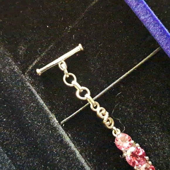 Pure Pink Mystic Topaz Toggle Clasp Bracelet in 925 Sterling Silver 6.5" - Picture 7 of 7